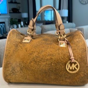 MICHAEL KORS Large Rustic Suede Boston Bag